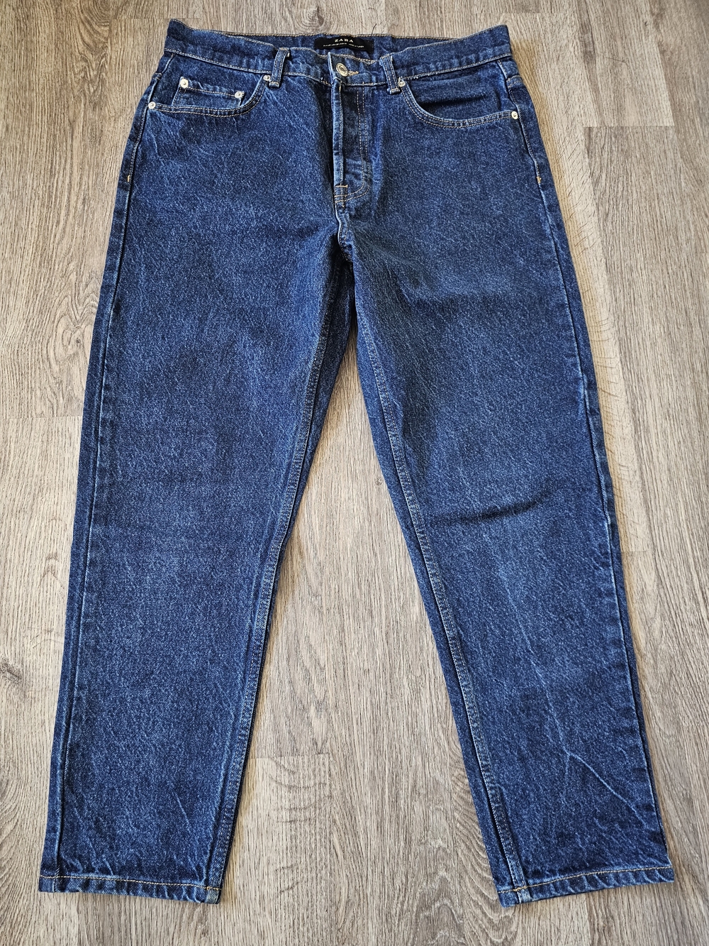 Zara Men's Blue Straight Leg Jeans Size 32x27 (EUR 42) 100% Cotton Turkey NWOT